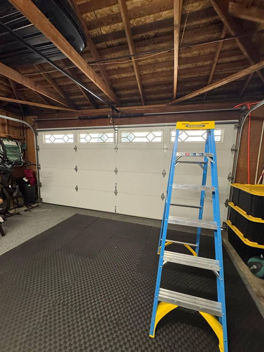 Garage interior set up for a garage door tune-up